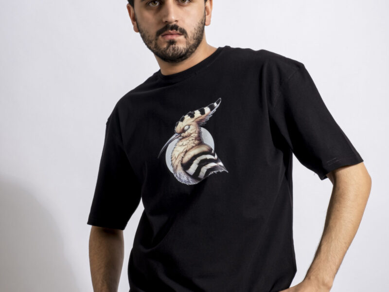 Black Oversized Printed T-shirt (HodHod)