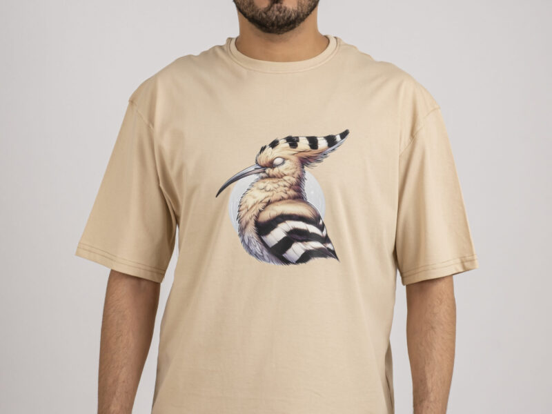 Beige Oversized Printed T-shirt (HodHod)