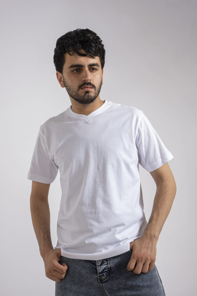 White V-neck T-shirt