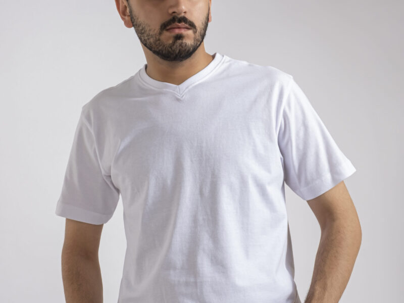 White V-neck T-shirt