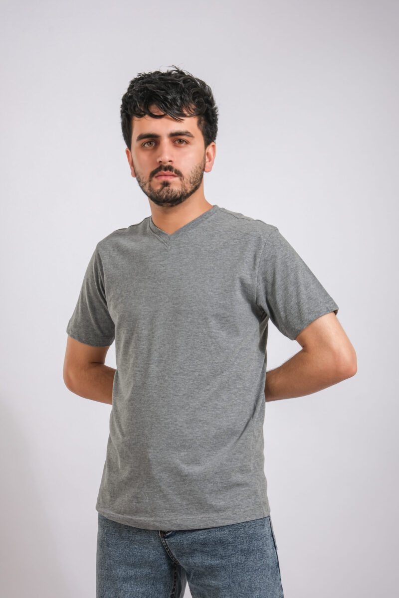 Grey V-neck T-shirt
