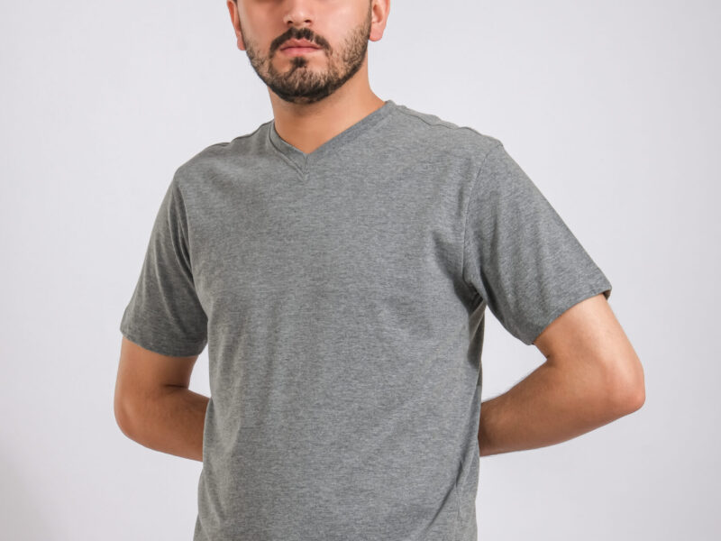 Grey V-neck T-shirt
