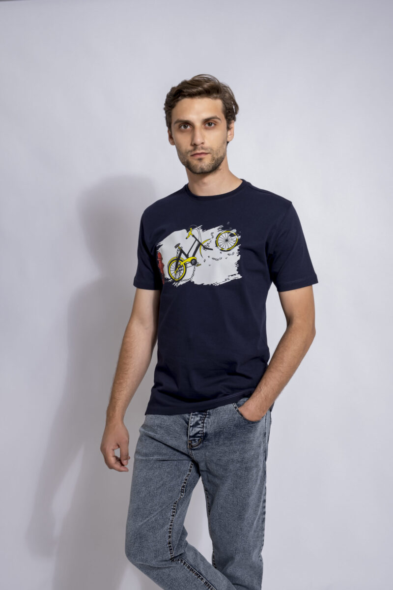 Navy Printed T-shirt (Bike)