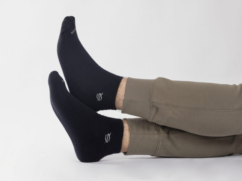 Navy Half a Towel Socks