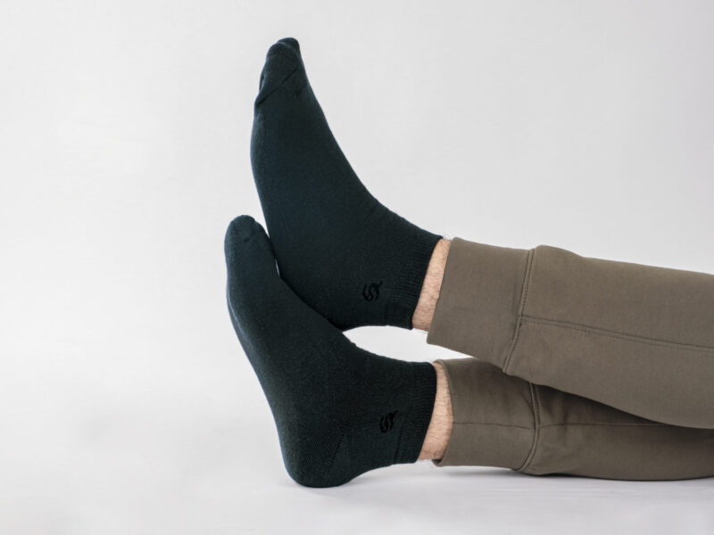 Olive Half a Towel Socks