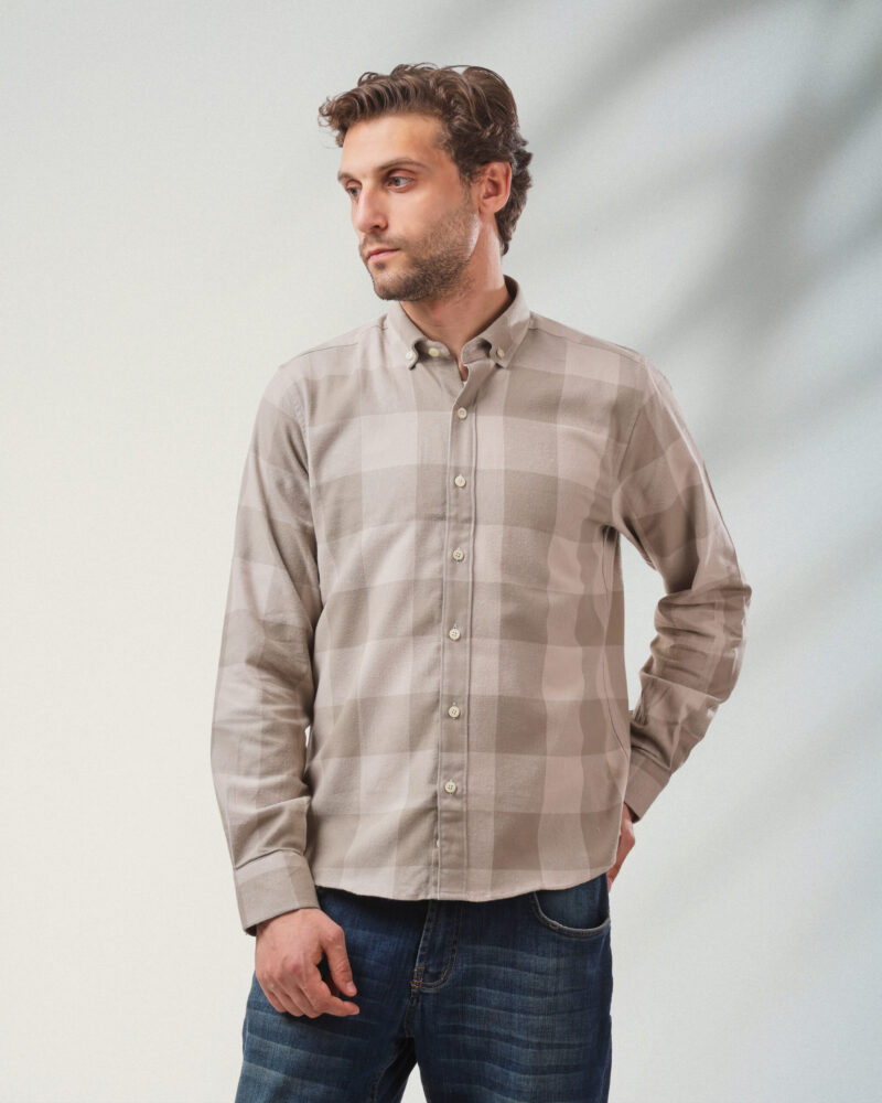 Beige Plaid Shirt
