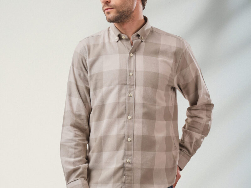 Beige Plaid Shirt