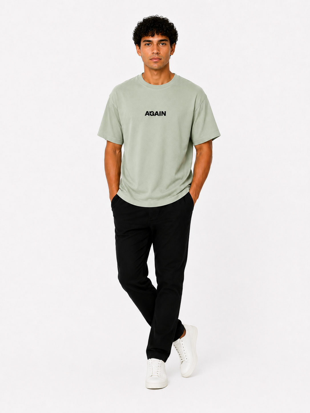 Mint Green Oversized Printed T-Shirt – Basecoat – (Again)